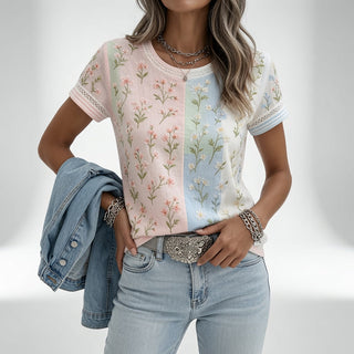 Louvine | T-shirt floral douceur élégance