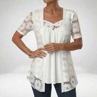 Louvine | Blouse blanche dentelle manches