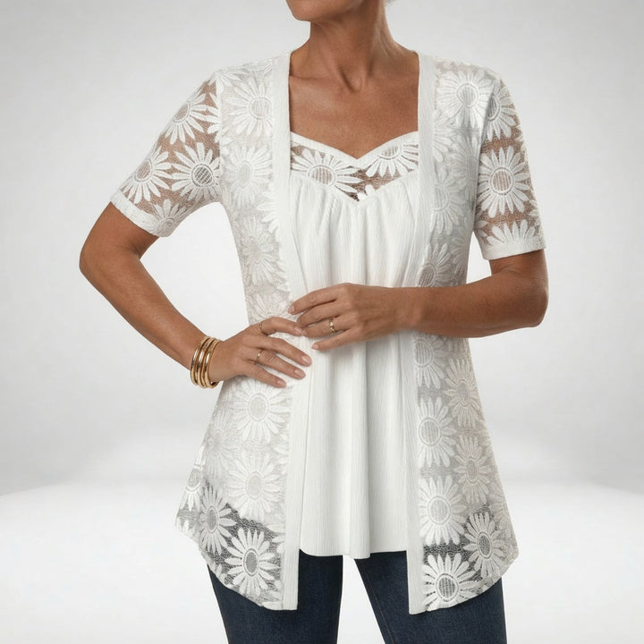 Louvine | Blouse blanche dentelle manches
