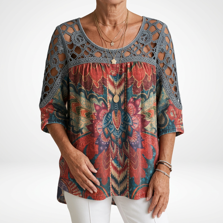 Louvine | Blouse imprimée ethnique bohème