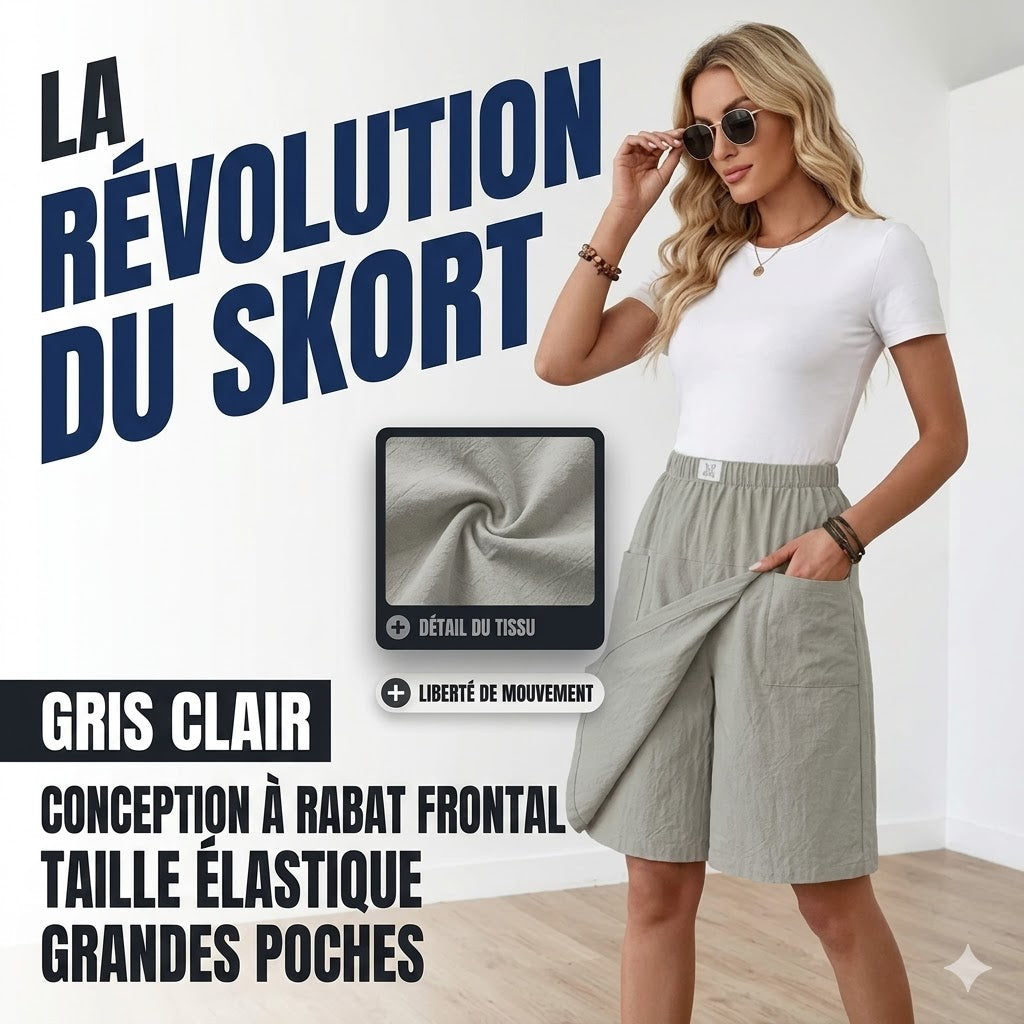 Louvine | Skort taille élastique poches