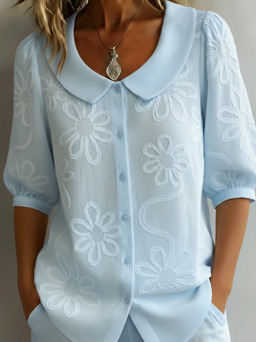 Louvine | Blouse légère florale élégance naturelle – Modèle 2