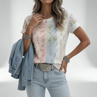 Louvine | T-shirt floral douceur élégance