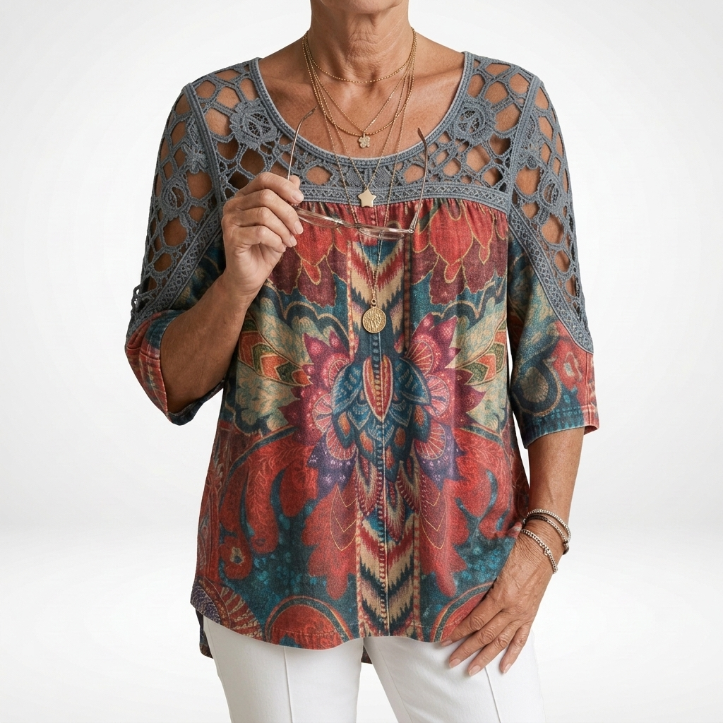 Louvine | Blouse imprimée ethnique bohème