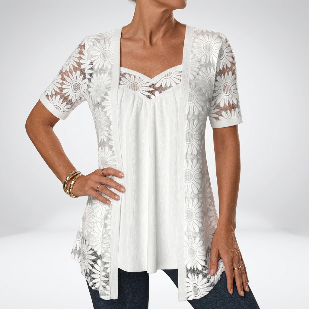 Louvine | Blouse blanche dentelle manches