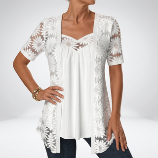 Louvine | Blouse blanche dentelle manches