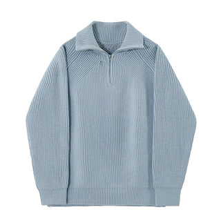 Cazel | Pull Azure à quart de zip