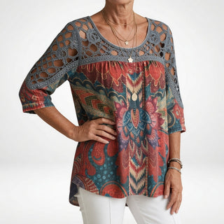 Louvine | Blouse imprimée ethnique bohème