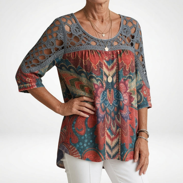 Louvine | Blouse imprimée ethnique bohème
