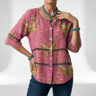 Louvine | Blouse bohème imprimée élégance
