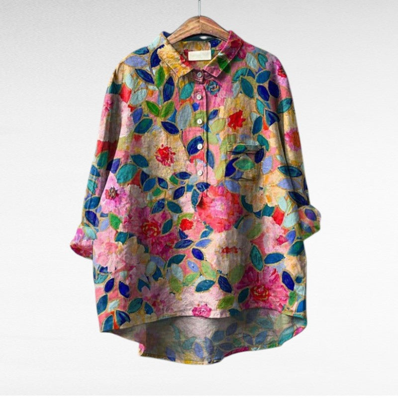 Louvine | Chemise florale artistique fluide