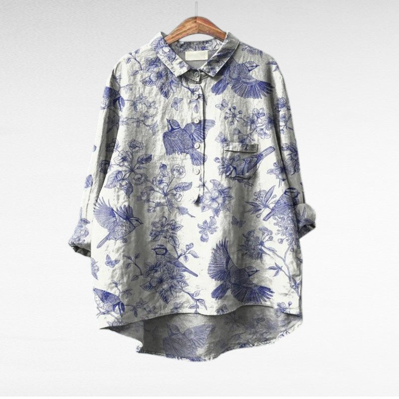 Louvine | Chemise florale artistique fluide