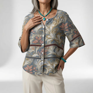 Louvine | Blouse bohème imprimée élégance