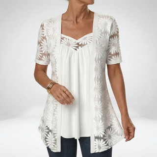 Louvine | Blouse blanche dentelle manches