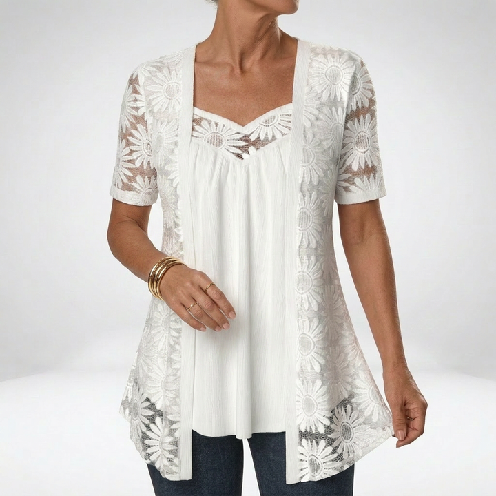 Louvine | Blouse blanche dentelle manches