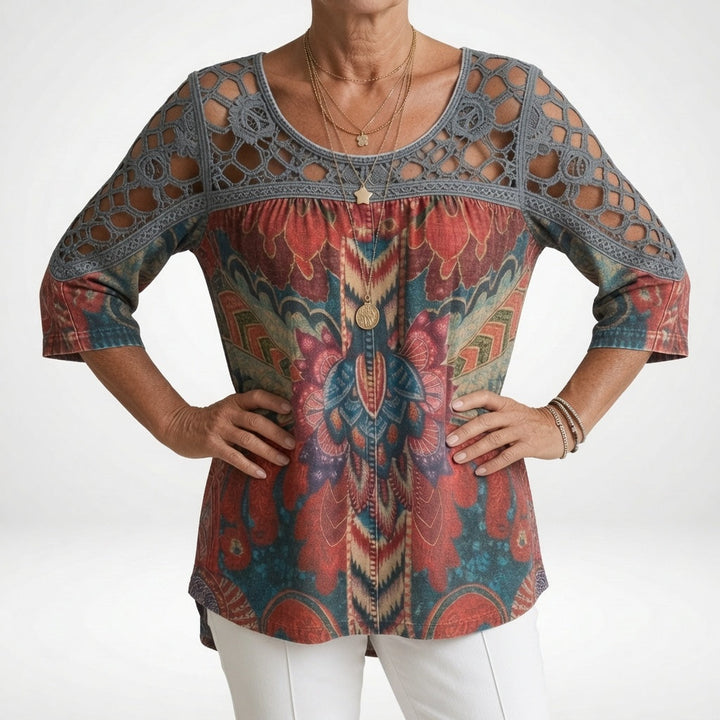 Louvine | Blouse imprimée ethnique bohème