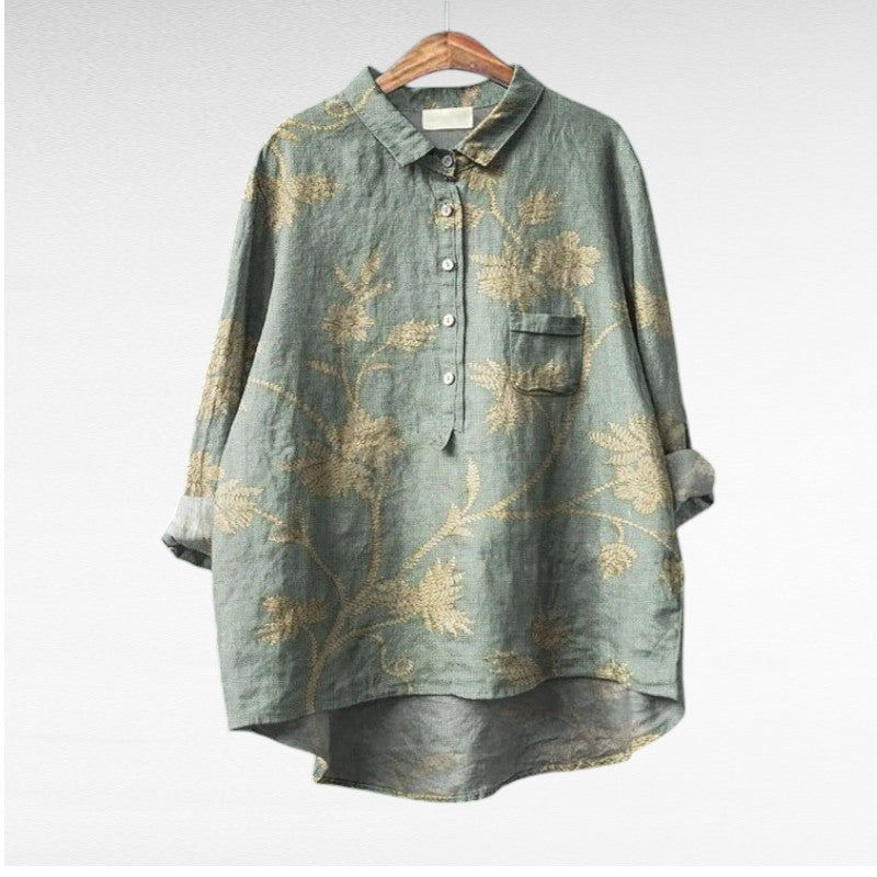 Louvine | Chemise florale artistique fluide