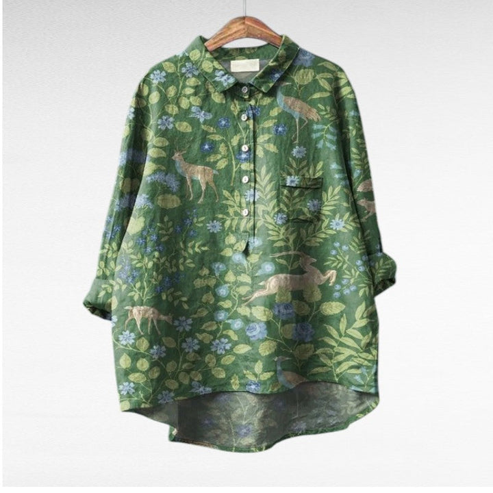 Louvine | Chemise florale artistique fluide