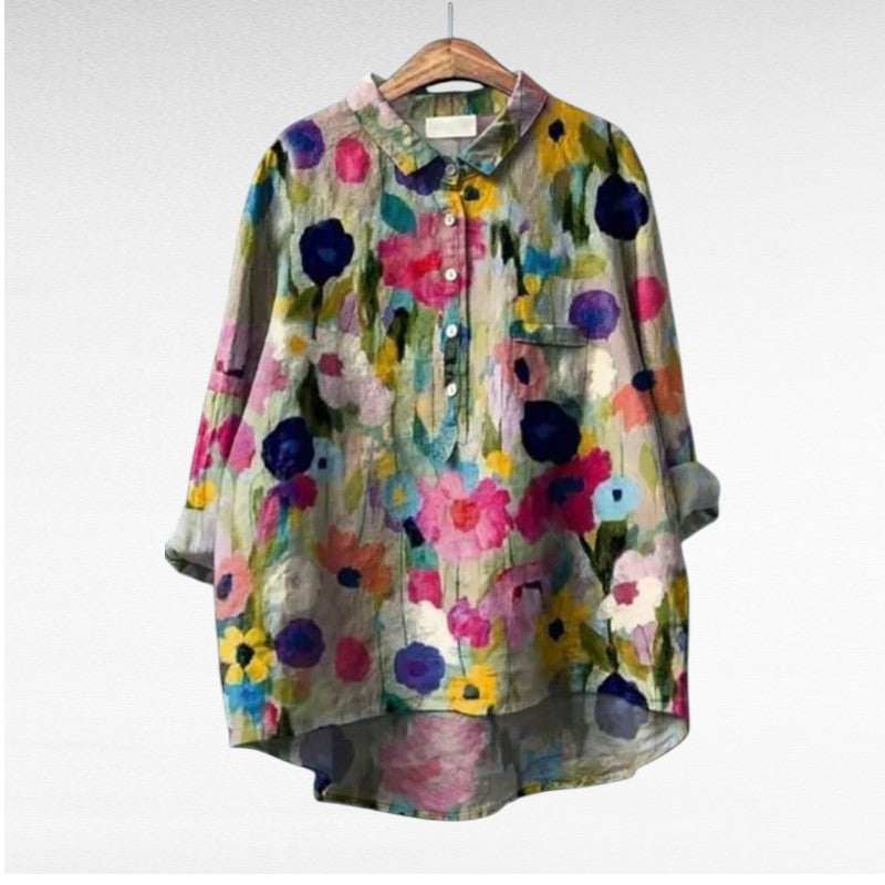 Louvine | Chemise florale artistique fluide
