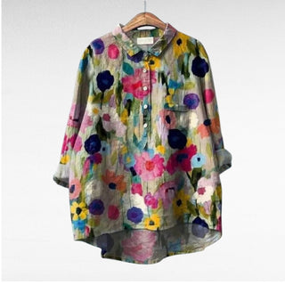 Louvine | Chemise florale artistique fluide