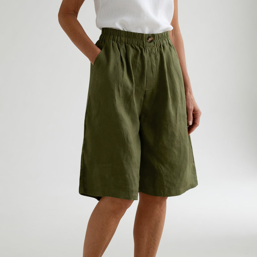 Louvine | Short large taille élastique