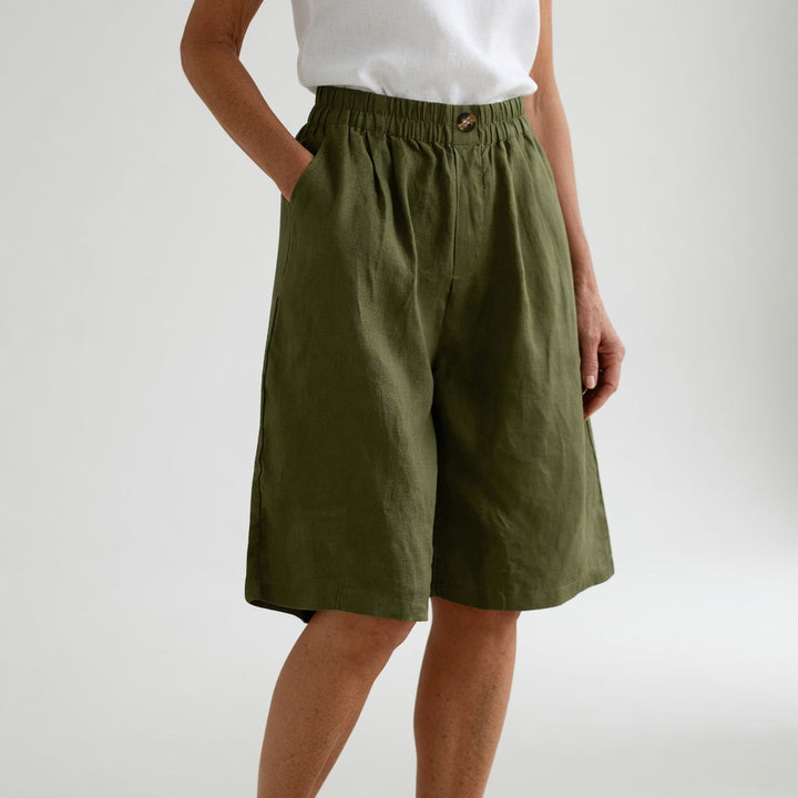 Louvine | Short large taille élastique