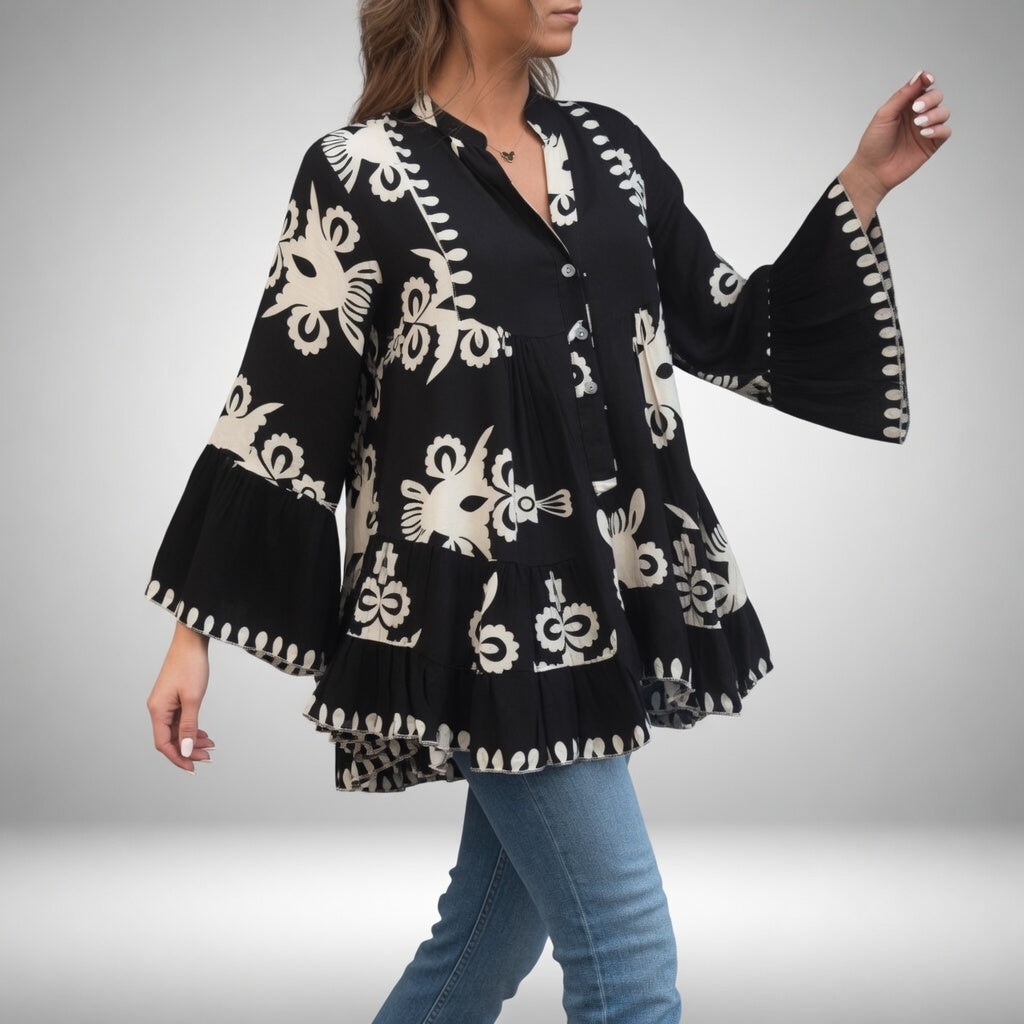Louvine | Blouse brodée bohème, féminité