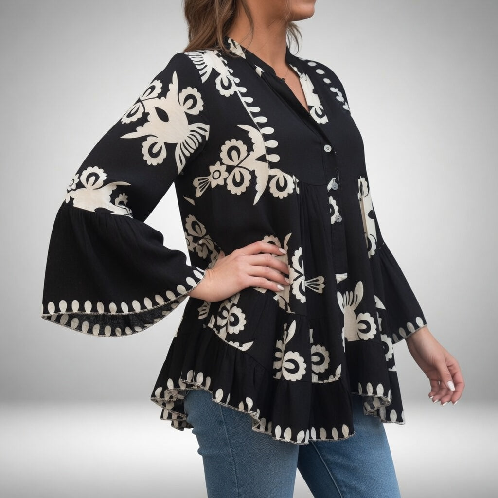 Louvine | Blouse brodée bohème, féminité