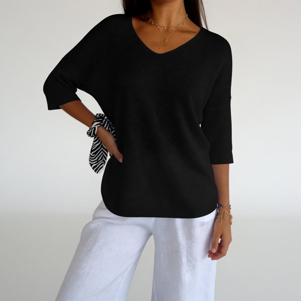 Louvine | Pull fluide col V