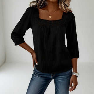 Louvine | Blouse dentelle col carré