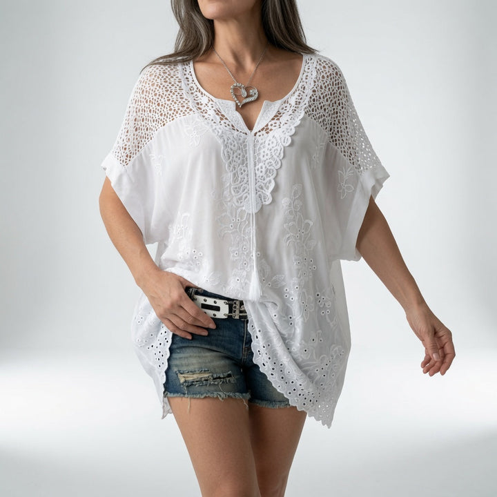 Louvine | Blouse col V dentelle
