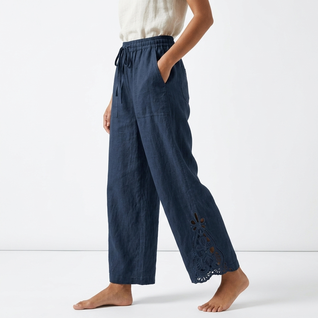 Louvine | Pantalon large cropped ourlet