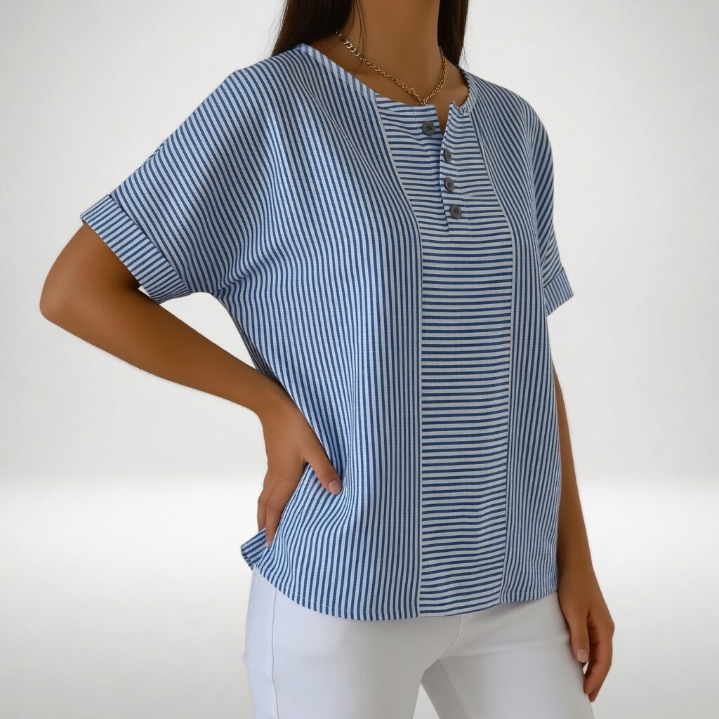 Louvine | Blouse matériau haut de gamme rayée douceur