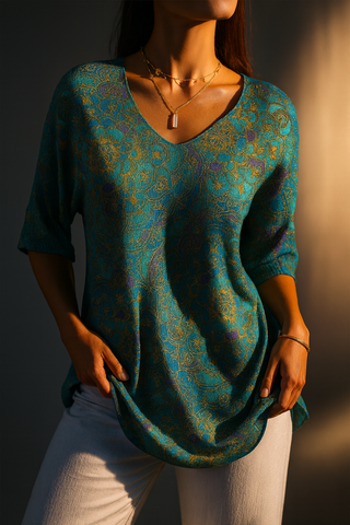 Louvine | Blouse fluide élégante à imprimé raffiné – Modèle 1