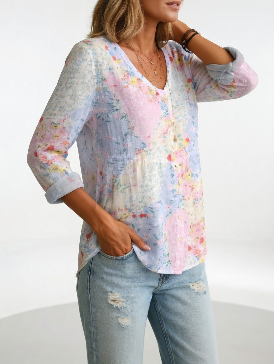 Louvine | Blouse florale élégance douce