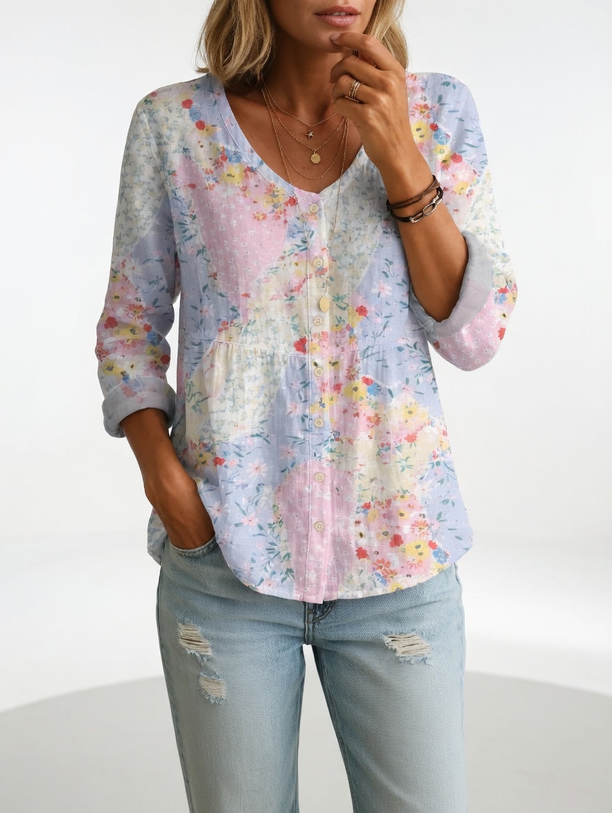 Louvine | Blouse florale élégance douce