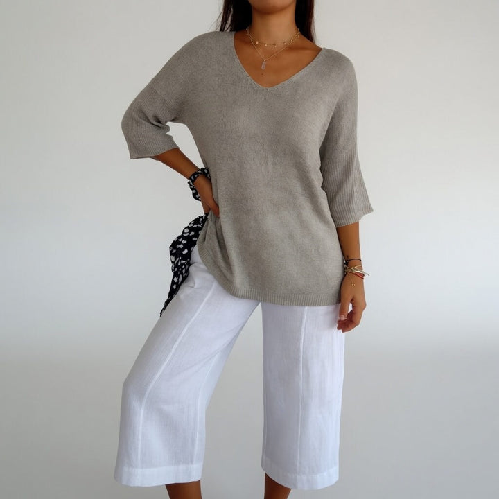 Louvine | Pull fluide col V