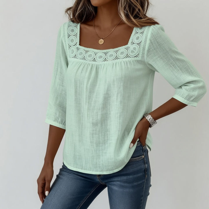 Louvine | Blouse dentelle col carré