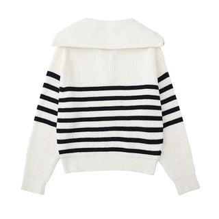 Cazel | Pull zippé rayé