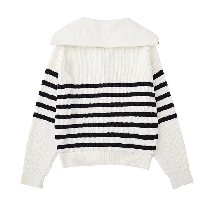 Cazel | Pull zippé rayé
