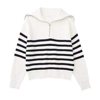 Cazel | Pull zippé rayé