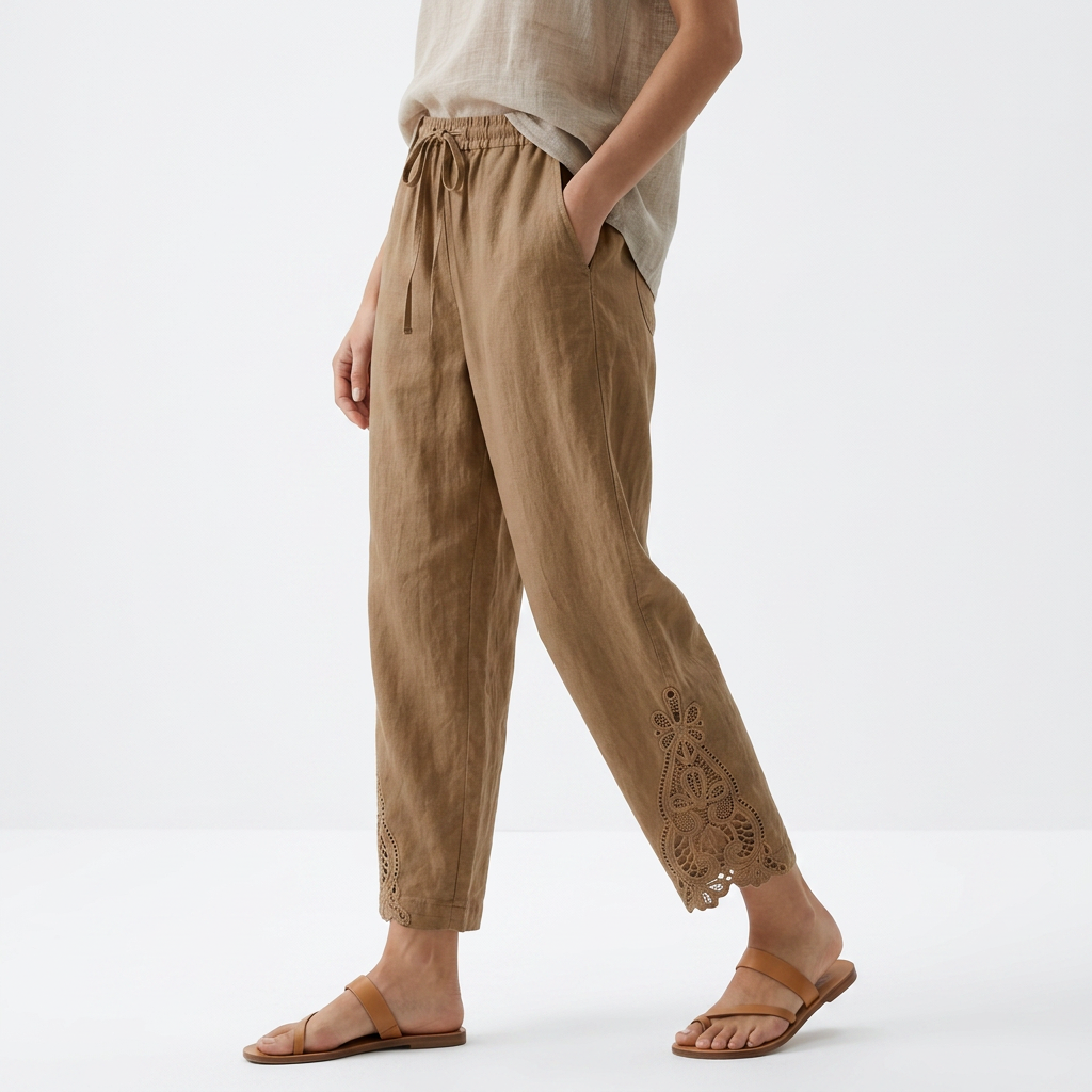 Louvine | Pantalon large cropped ourlet