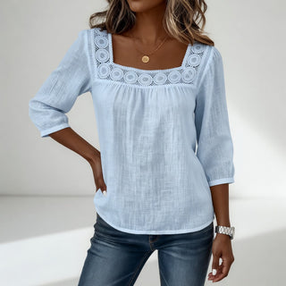Louvine | Blouse dentelle col carré