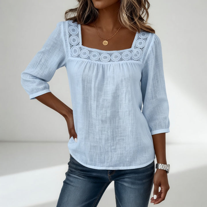 Louvine | Blouse dentelle col carré