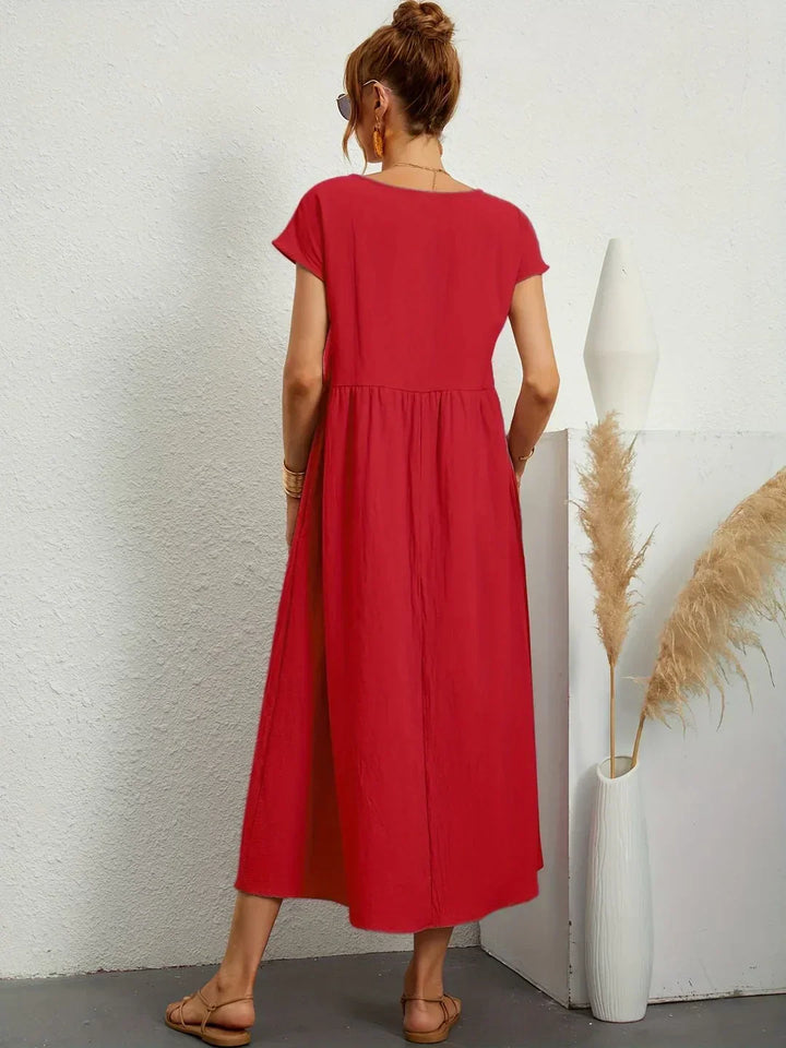 Louvine | Robe midi fluide élégance intemporelle – Modèle 1