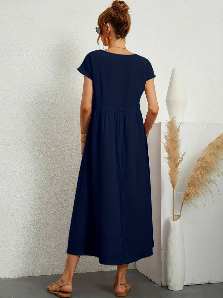 Louvine | Robe midi fluide élégance intemporelle – Modèle 1