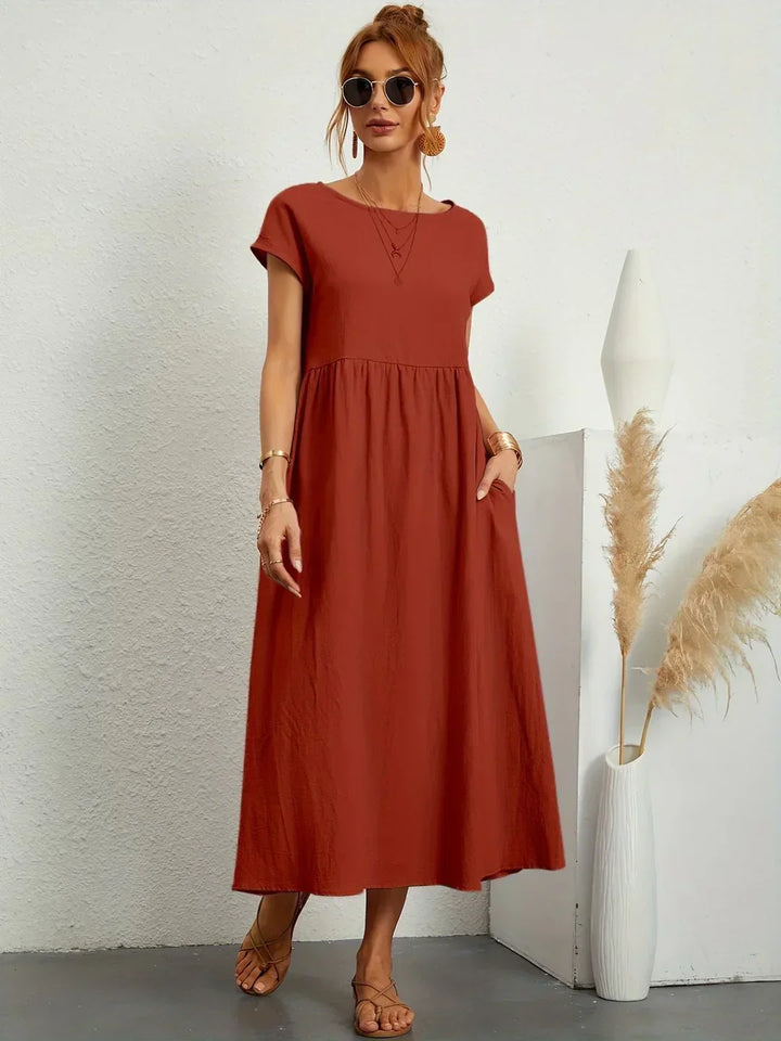 Louvine | Robe midi fluide élégance intemporelle – Modèle 1