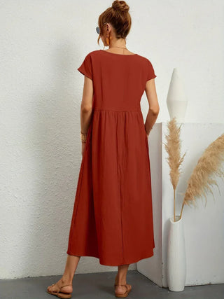 Louvine | Robe midi fluide élégance intemporelle – Modèle 1
