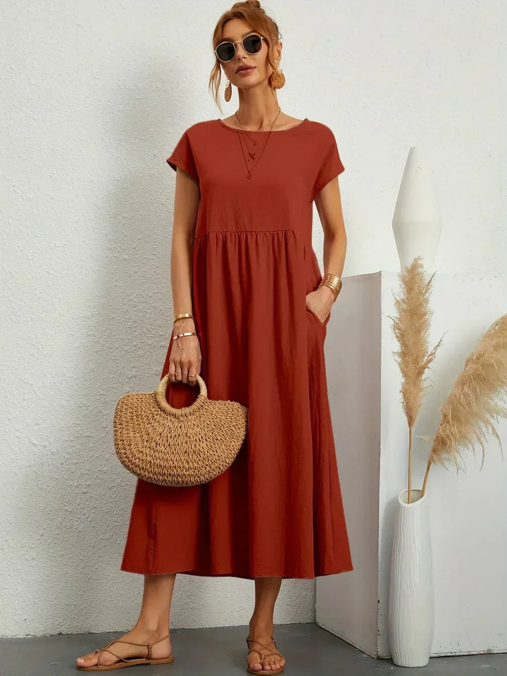 Louvine | Robe midi fluide élégance intemporelle – Modèle 1