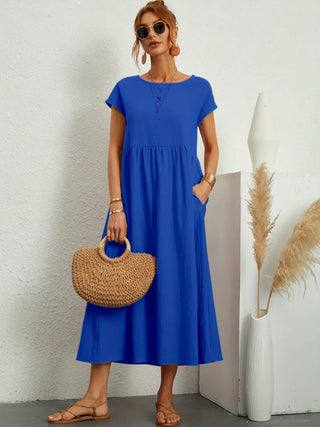 Louvine | Robe midi fluide élégance intemporelle – Modèle 1